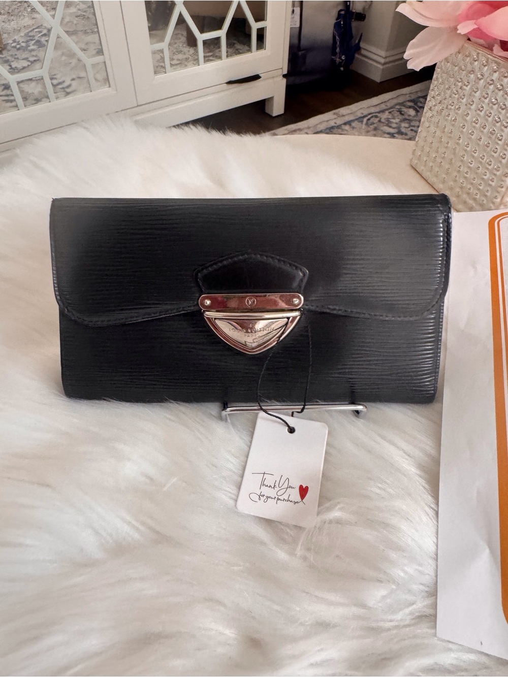 Louis Vuitton Black Epi Leather Eugenie Wallet